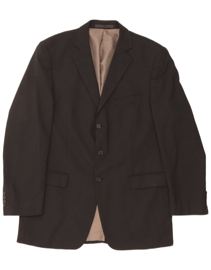 Marks & Spencer Herre 3-knaps blazerjakke UK 42 Stor sort polyester