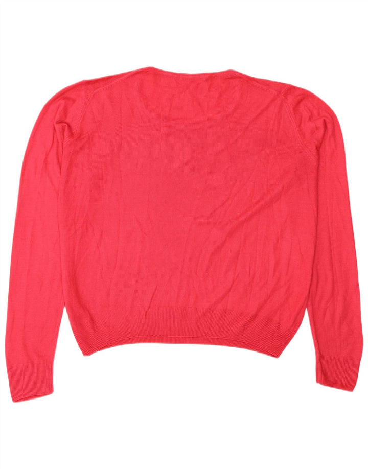 Marks & Spencer Dame Oversized Boat Neck Jumper Sweater UK 14 Large Pink