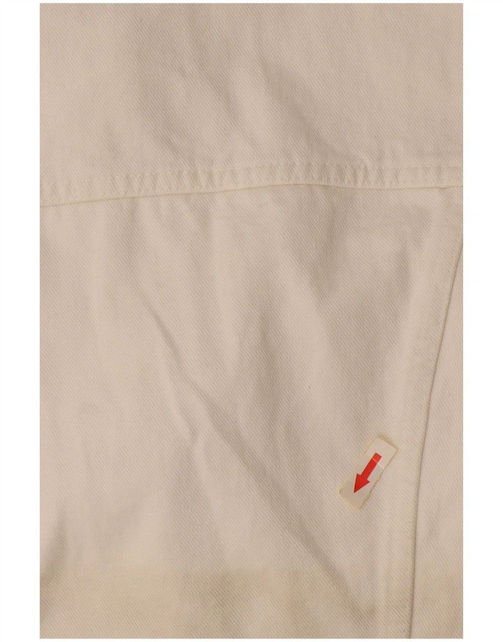 Indian Motocycle Womens Crop Denim Jacket UK 14 Large White Bomuld