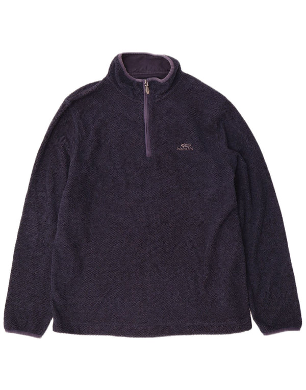 WEIRD FISH Herre Zip Neck Sweatshirt Jumper XL Navy Blue Polyester