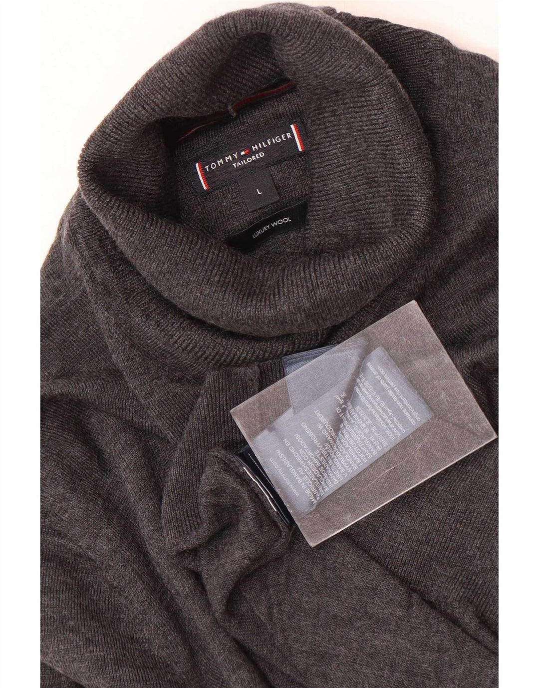Tommy Hilfiger Herre Rullehalstrøje Sweater Stor Grå Uld
