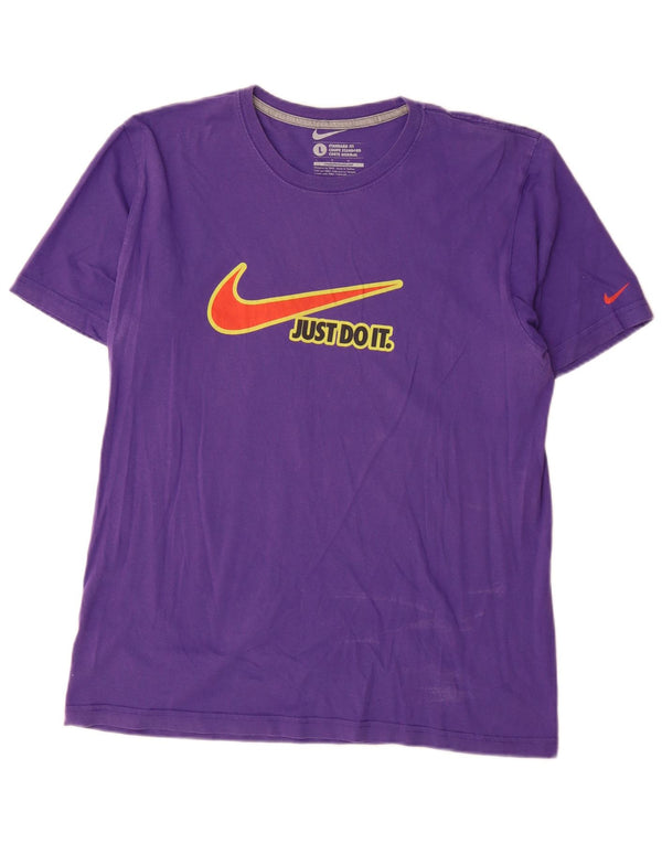 Nike Herre Standard Fit Grafisk T-Shirt Top Stor Lilla Bomuld