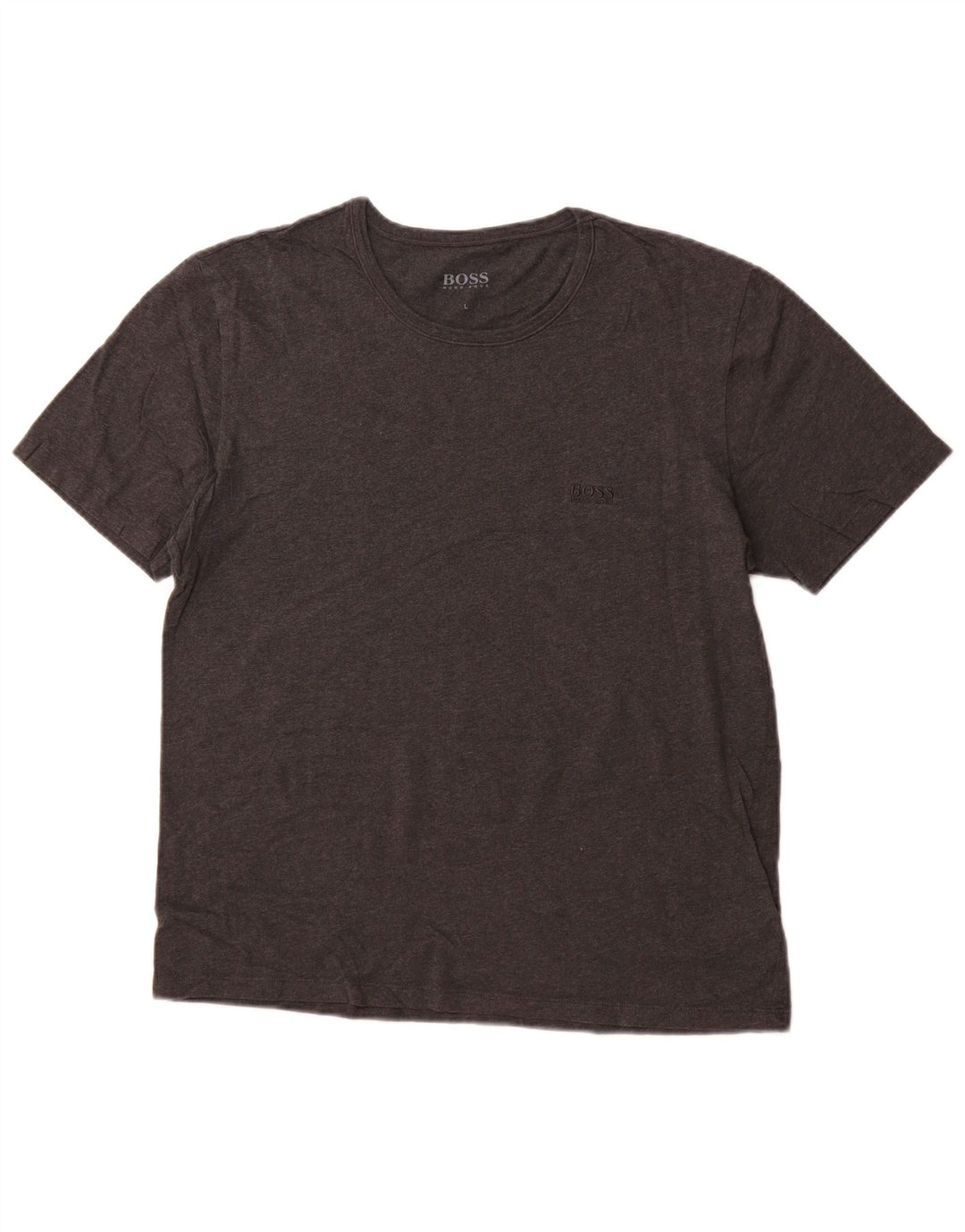 HUGO BOSS Dame T-Shirt Top UK 16 Stor Grå Bomuld