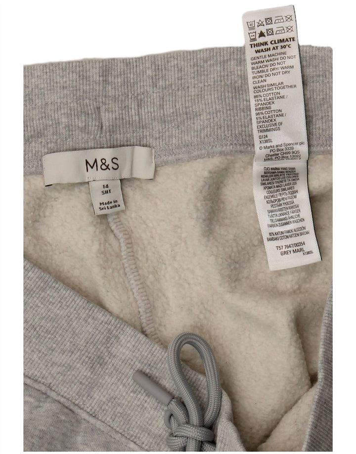 Marks & Spencer Womens Crop træningsdragt Bukser Joggers UK 14 Large Grå