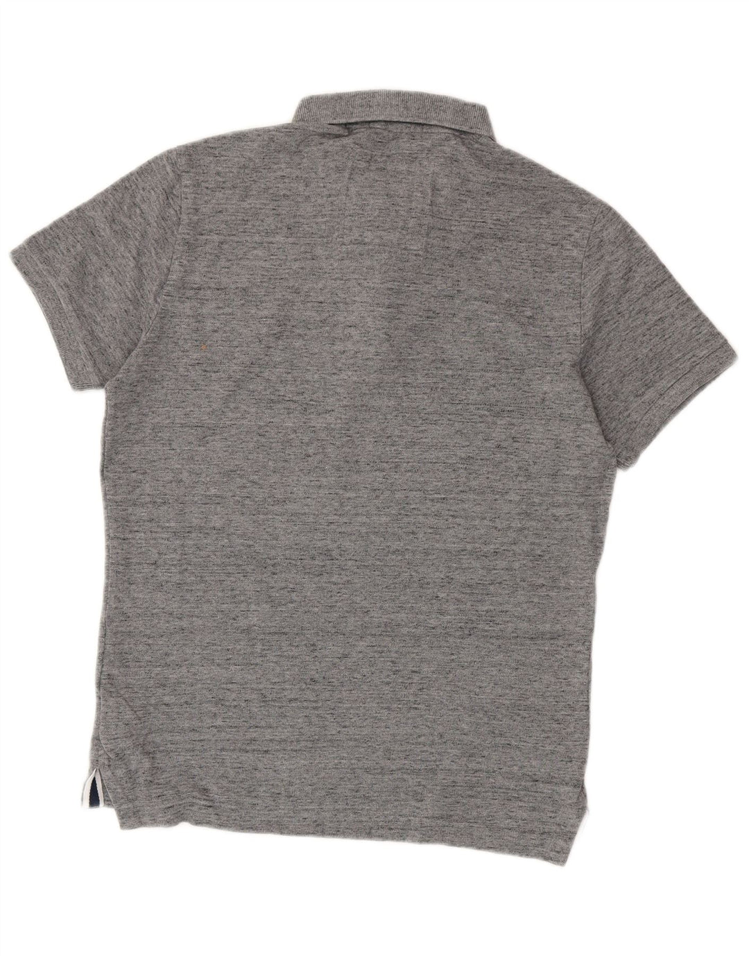 Superdry Poloskjorte til mænd, mellemgrå, flækket bomuld