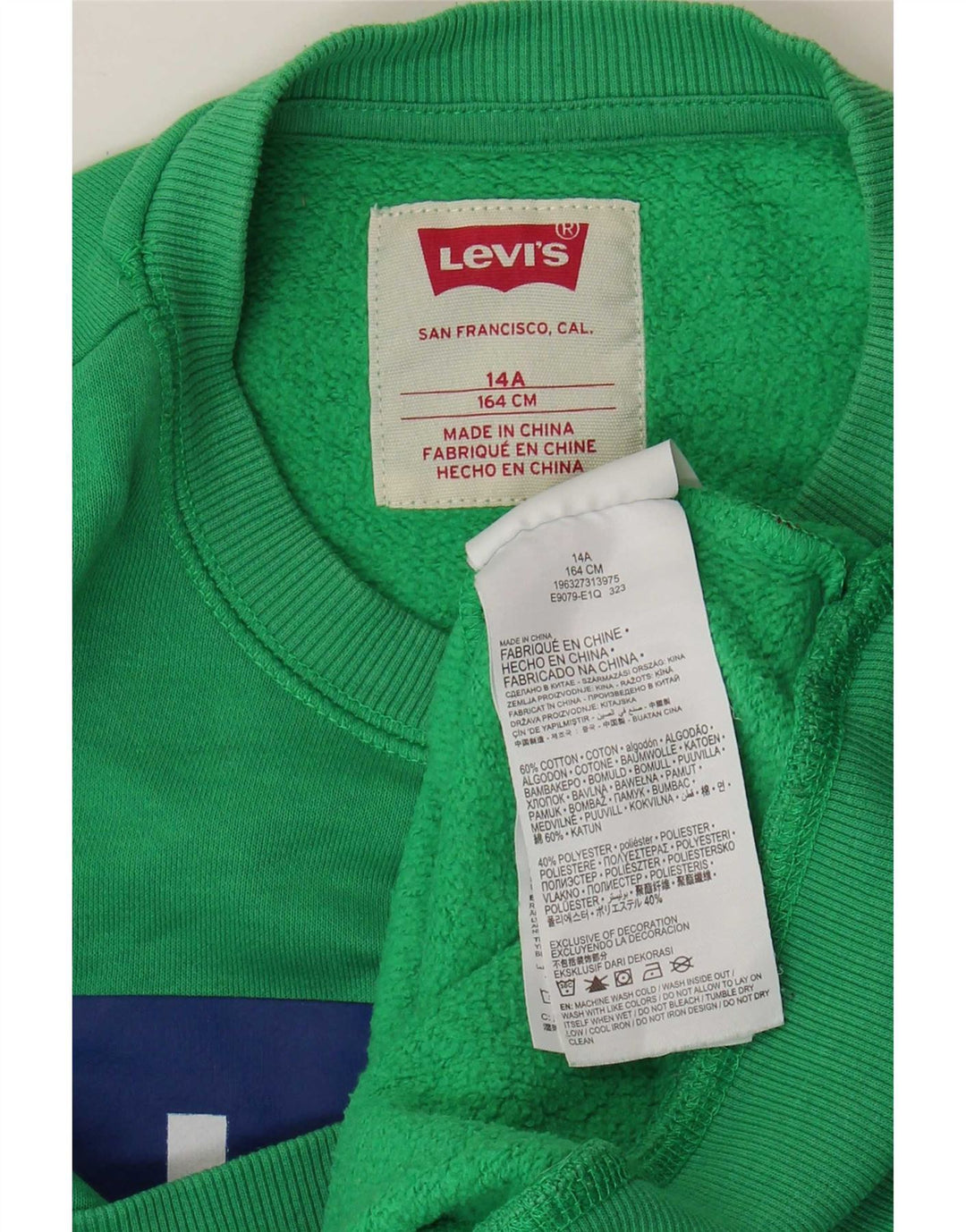Levi's Boys Grafisk Sweatshirt Jumper 13-14 år Grøn Bomuld