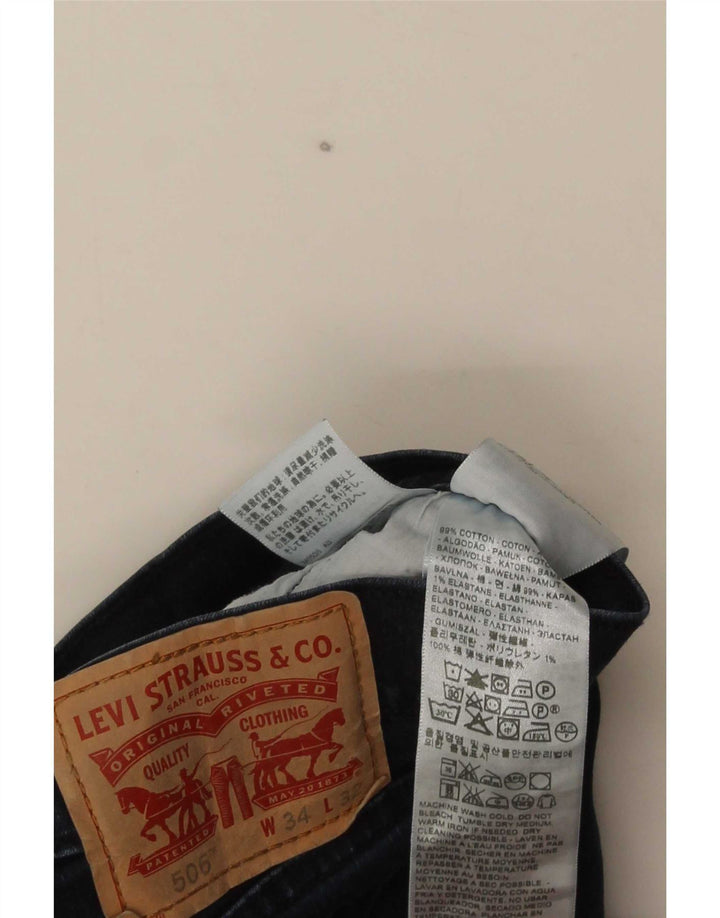 Levi's Herre 506 Straight Jeans W34 L32 Marineblå Bomuld