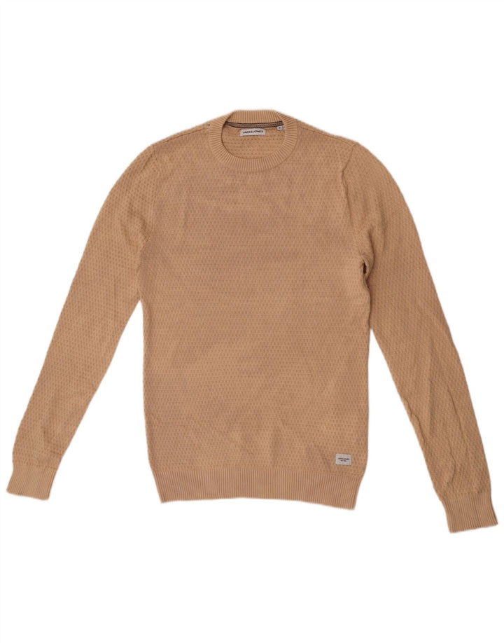 Jack & Jones Herre sweater med rund hals, lille beige bomuld