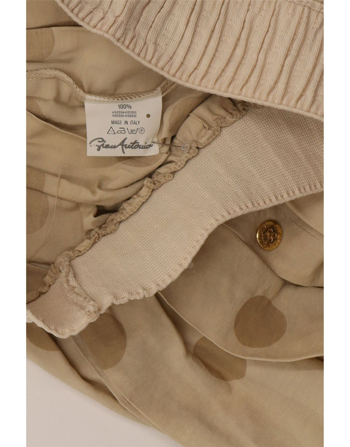Vintage kvinders højtaljede Cullotes Shorts W28 Medium Beige Polka Dot