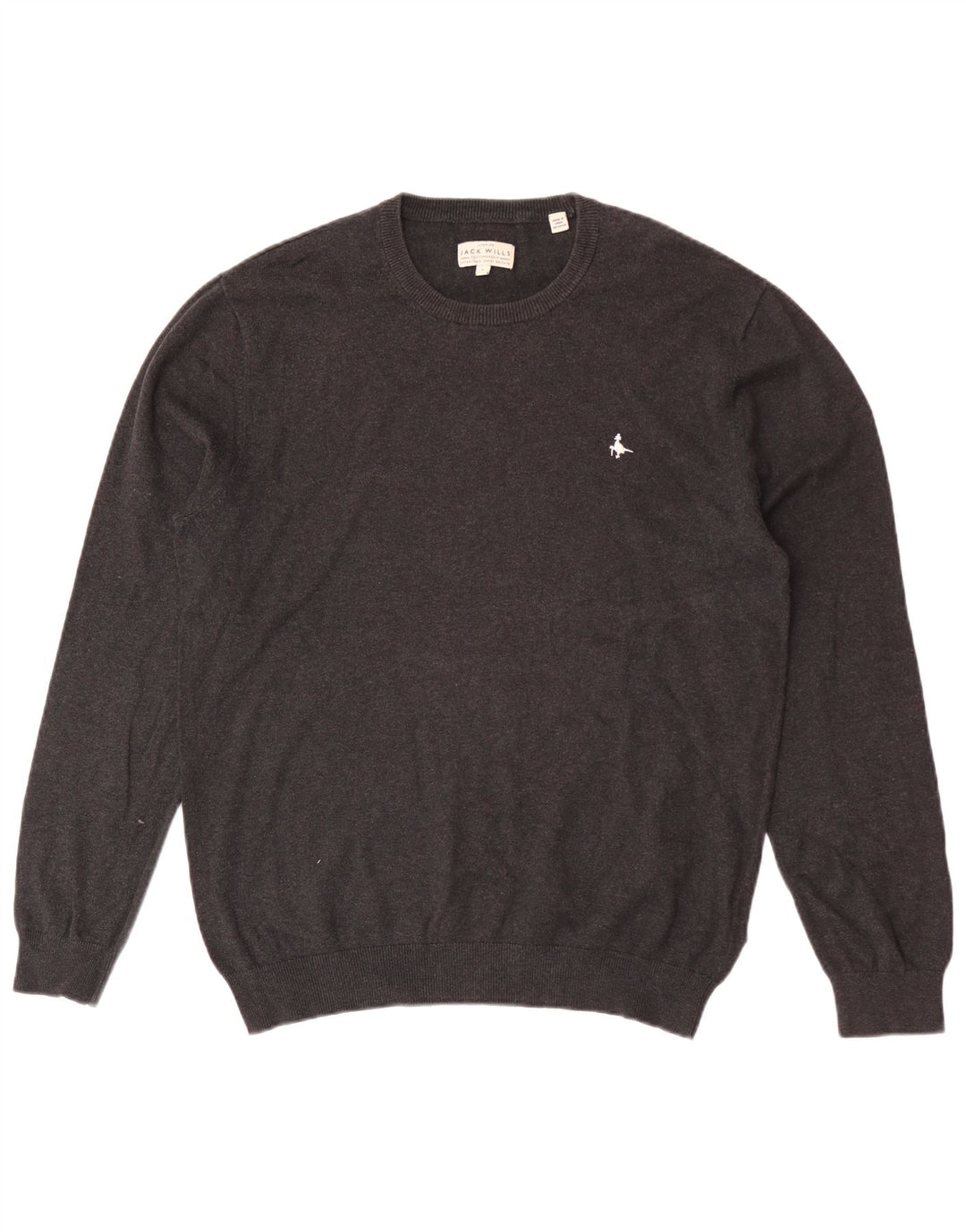 Jack Wills Herre Crew Neck Jumper Sweater Stor Grå Bomuld