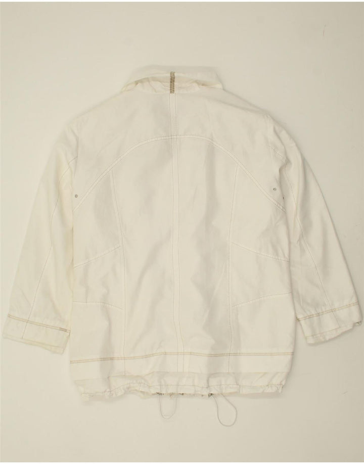 VINTAGE Womens Windbreaker Jacket IT 44 Medium White Polyester Vintage Vintage and Second-Hand Vintage from Messina Hembry 