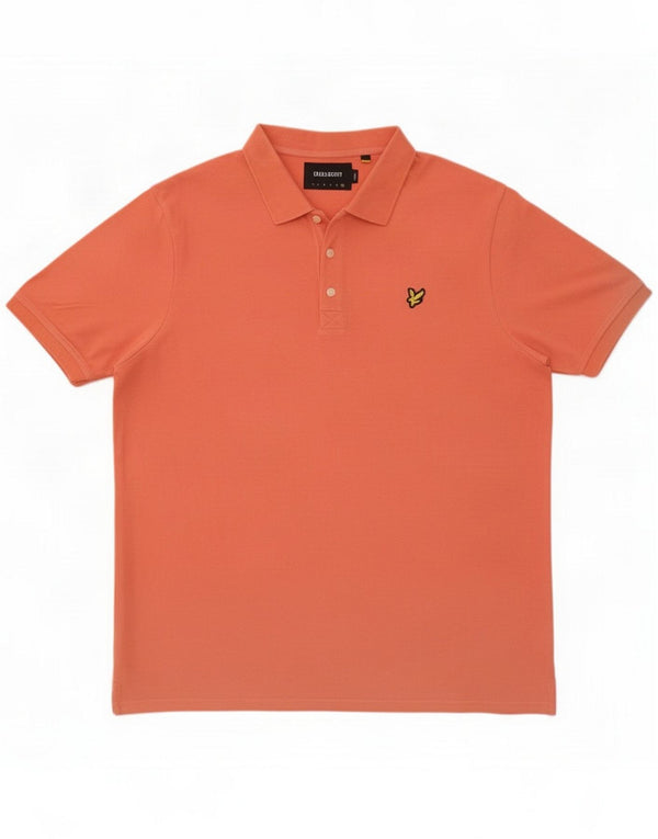 Lyle & Scott Mens Tall Polo Shirt 2XL Orange Cotton