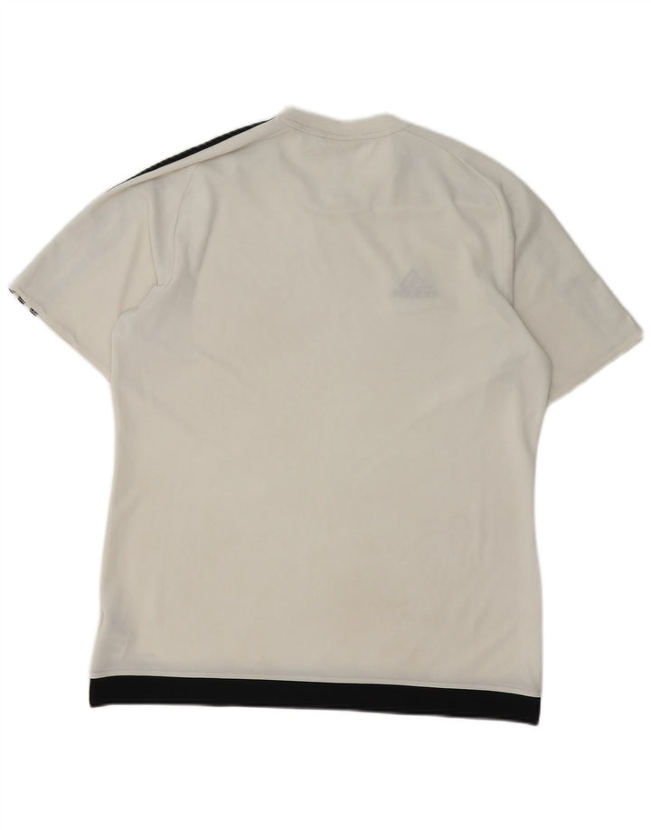 Adidas Herre Climalite T-Shirt Top Stor Hvid Colourblock Polyester