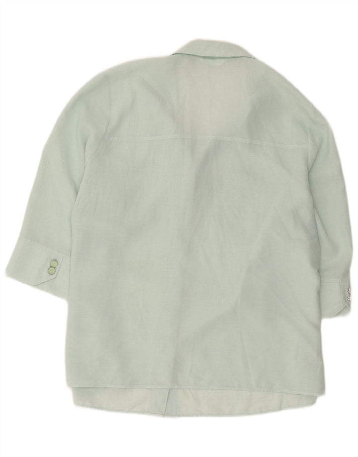 Marks & Spencer kortærmet skjorte til kvinder UK 20 2XL Grøn polyester