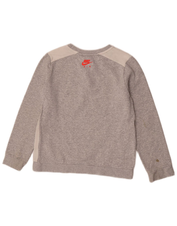 Nike Boys Graphic Sweatshirt Jumper 13-14 Years L Grey Colourblock Cotton