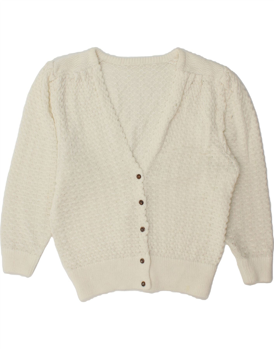 VINTAGE Womens Cardigan Sweater UK 18 XL White Vintage Vintage and Second-Hand Vintage from Messina Hembry 