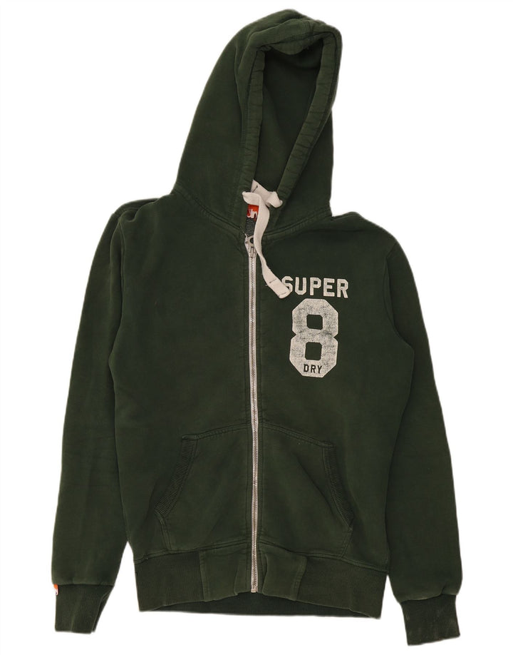 SUPERDRY Herre grafisk hættetrøje med lynlås, medium Khaki