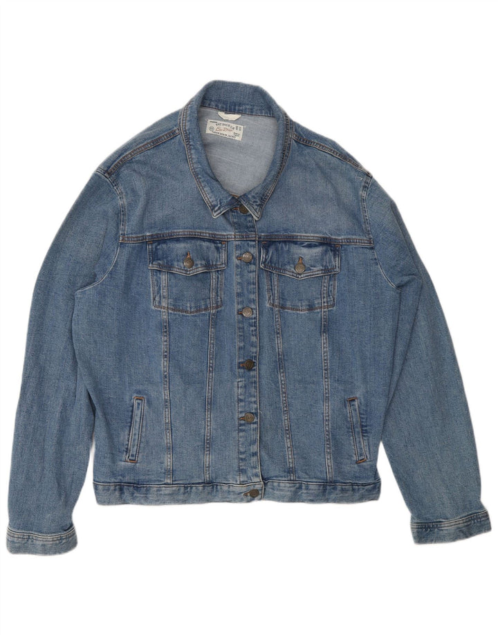 Fat Face Dame denimjakke UK 24 4XL Blå Bomuld