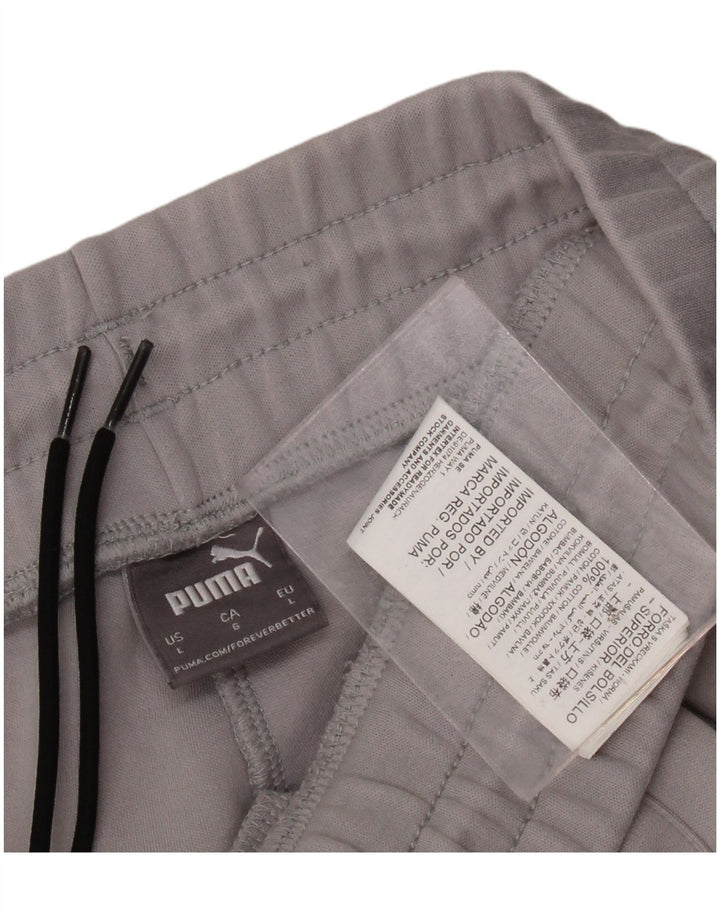PUMA Womens Graphic Tracksuit Trousers UK 14 Large  Grey Colourblock
