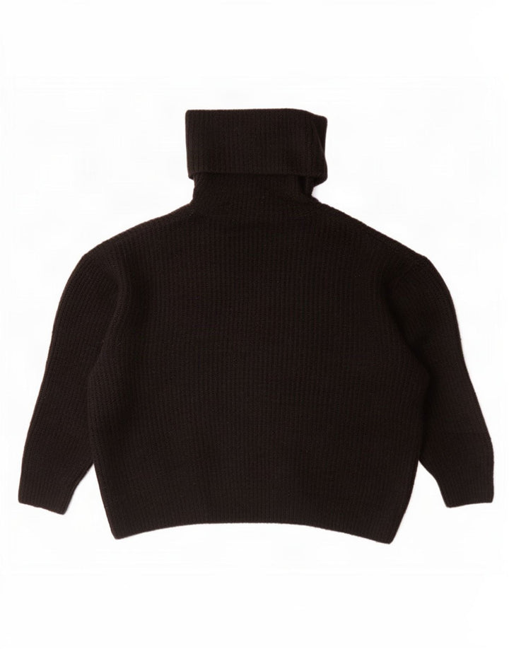 Zara Dame Oversized Roll Neck Jumper Sweater UK 14 Medium Black