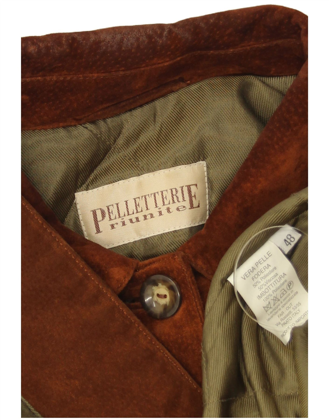 Pelletteria Dame Ruskindsjakke IT 48 XL Brunt Læder