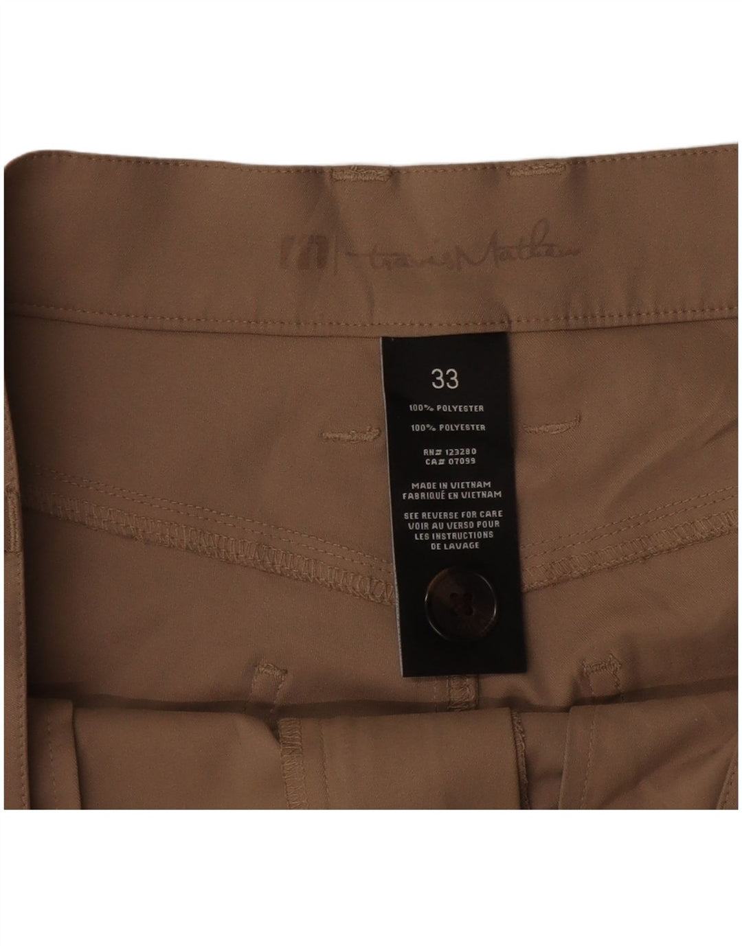 Vintage Slim Casual Bukser til mænd W33 L31 Beige Polyester