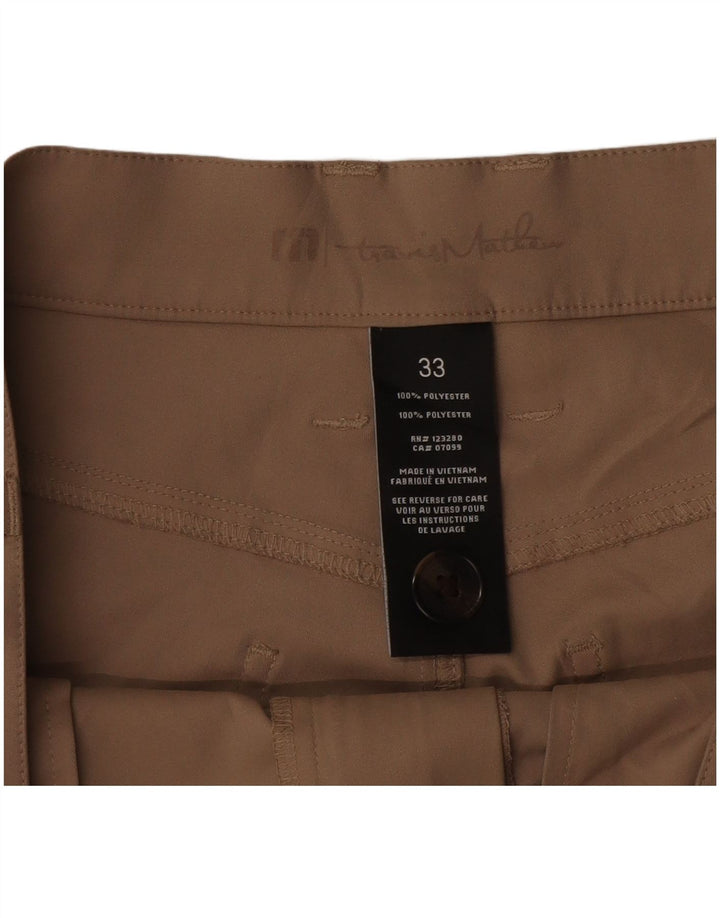 Vintage Slim Casual Bukser til mænd W33 L31 Beige Polyester