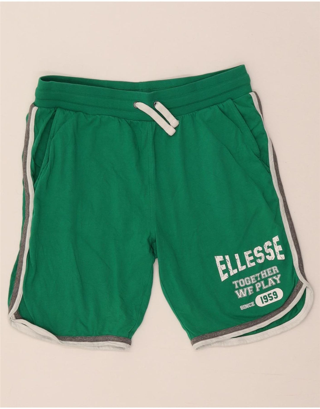Ellesse Womens Graphic Sports Shorts UK 14 Medium Green