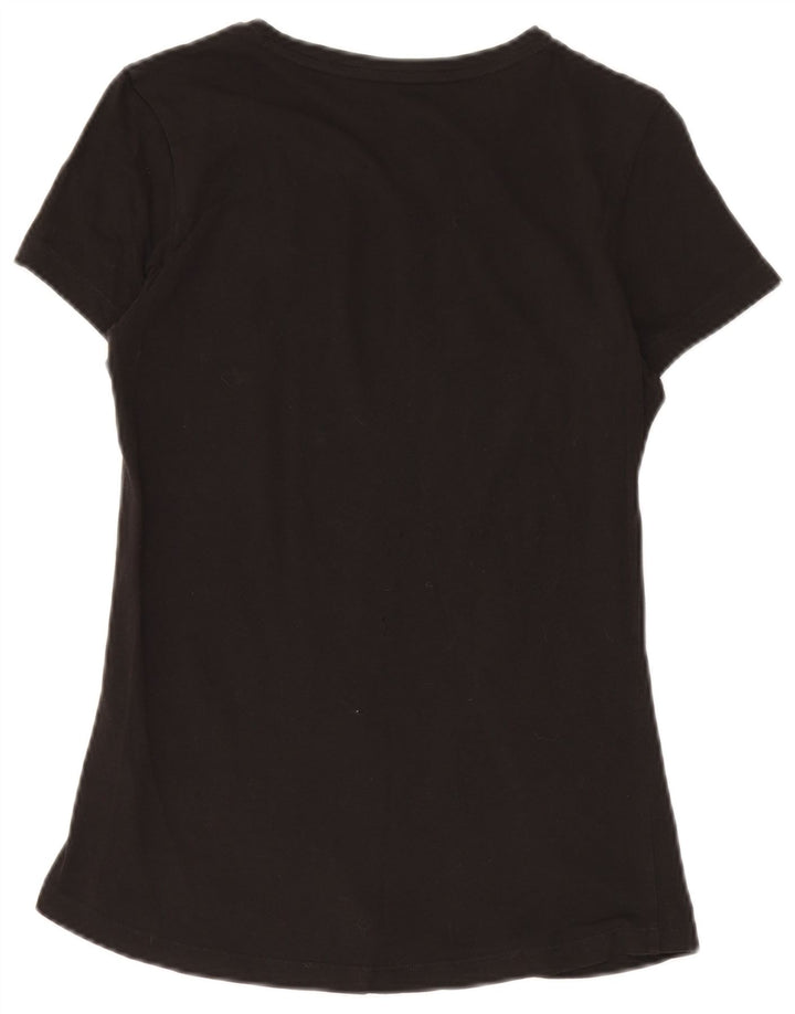 PUMA Grafisk T-shirt top til kvinder UK 12 Medium Sort bomuld
