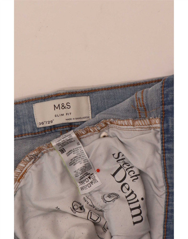 Marks & Spencer Herre Slim Jeans W36 L29 Blå Bomuld