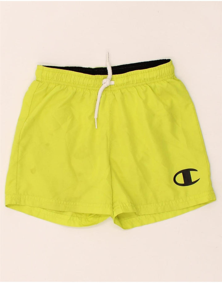 CHAMPION Boys Sport Shorts 7-8 Years Small Yellow Vintage Champion and Second-Hand Champion from Messina Hembry 