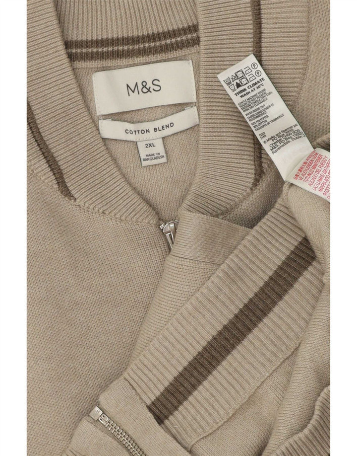 Marks & Spencer Herre Cardigan Sweater 2XL Grå Polyester