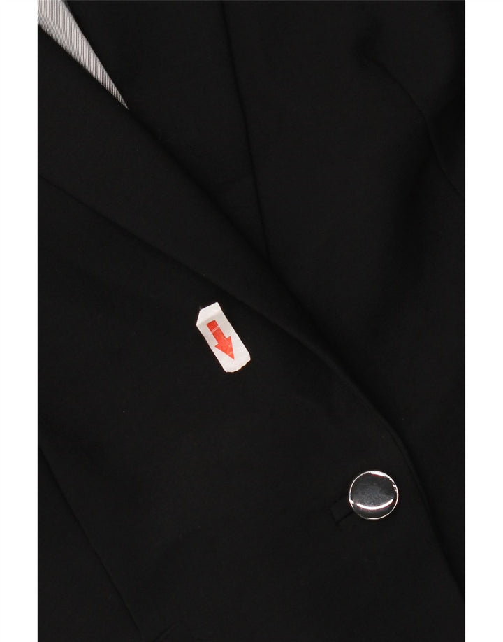 Marks & Spencer Dame 1 Knap Blazer Jacket UK 16 Large Black New Wool