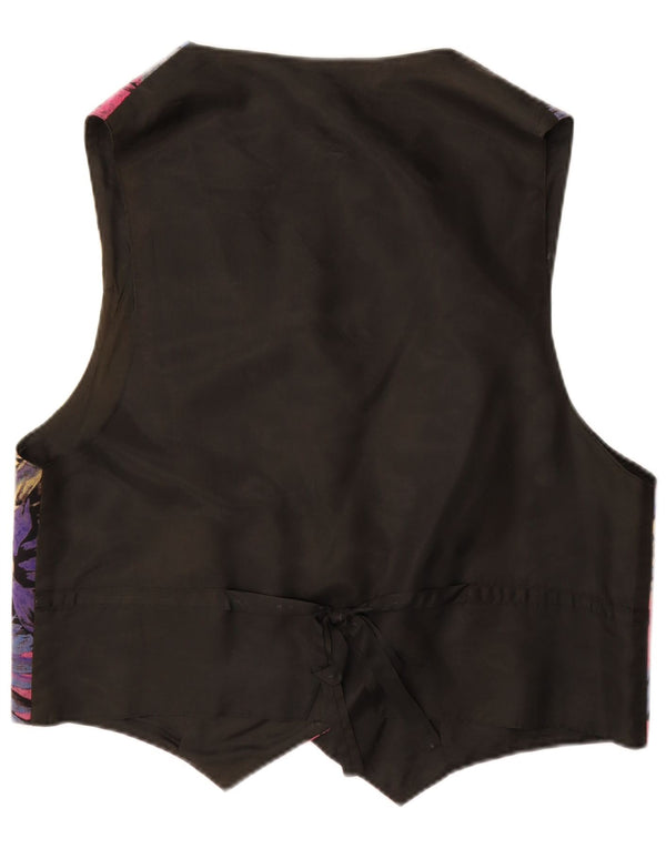 Vintage damevest UK 18 XL flerfarvet blomster