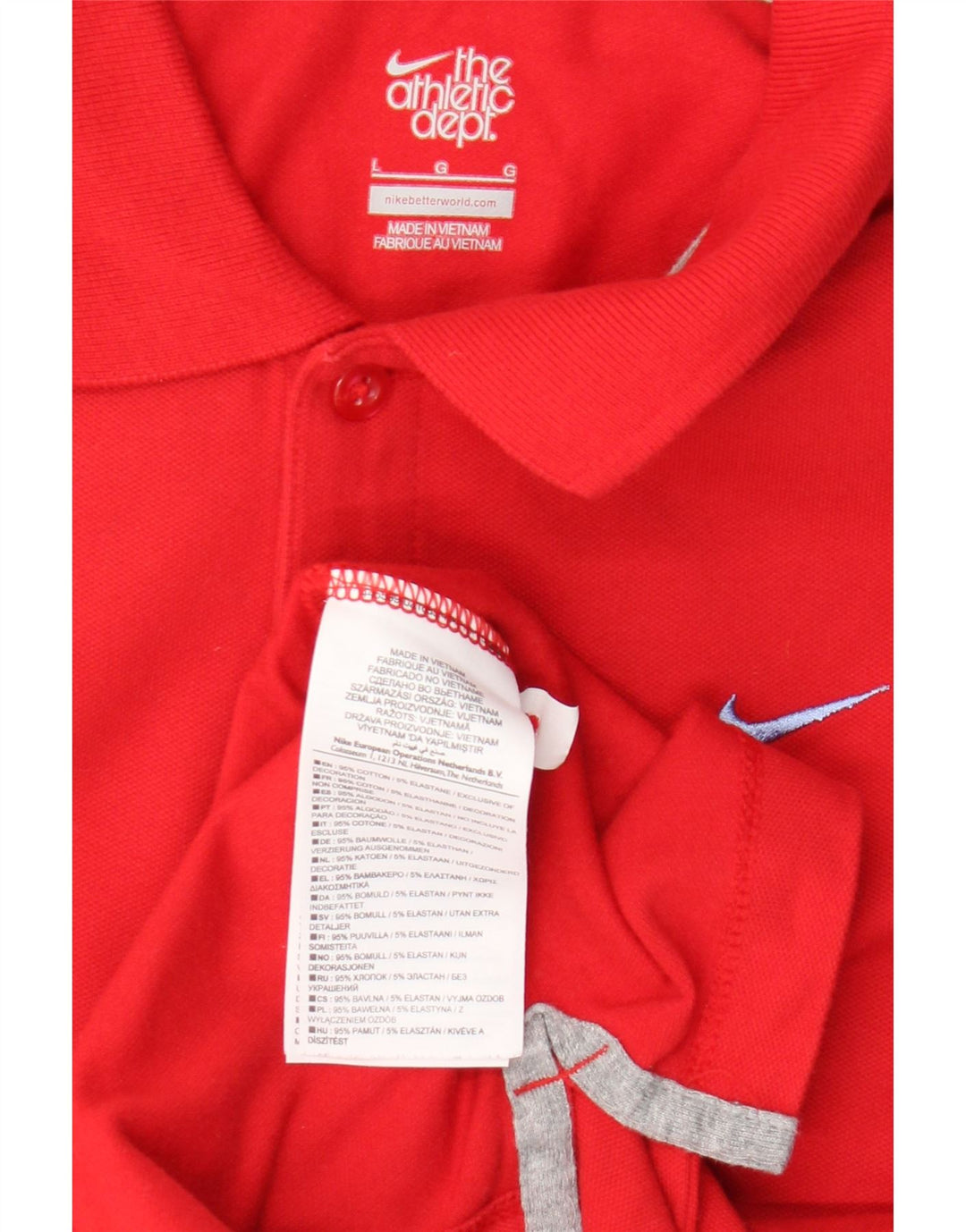 Nike Dame Polo Shirt UK 16 Large Red Bomuld