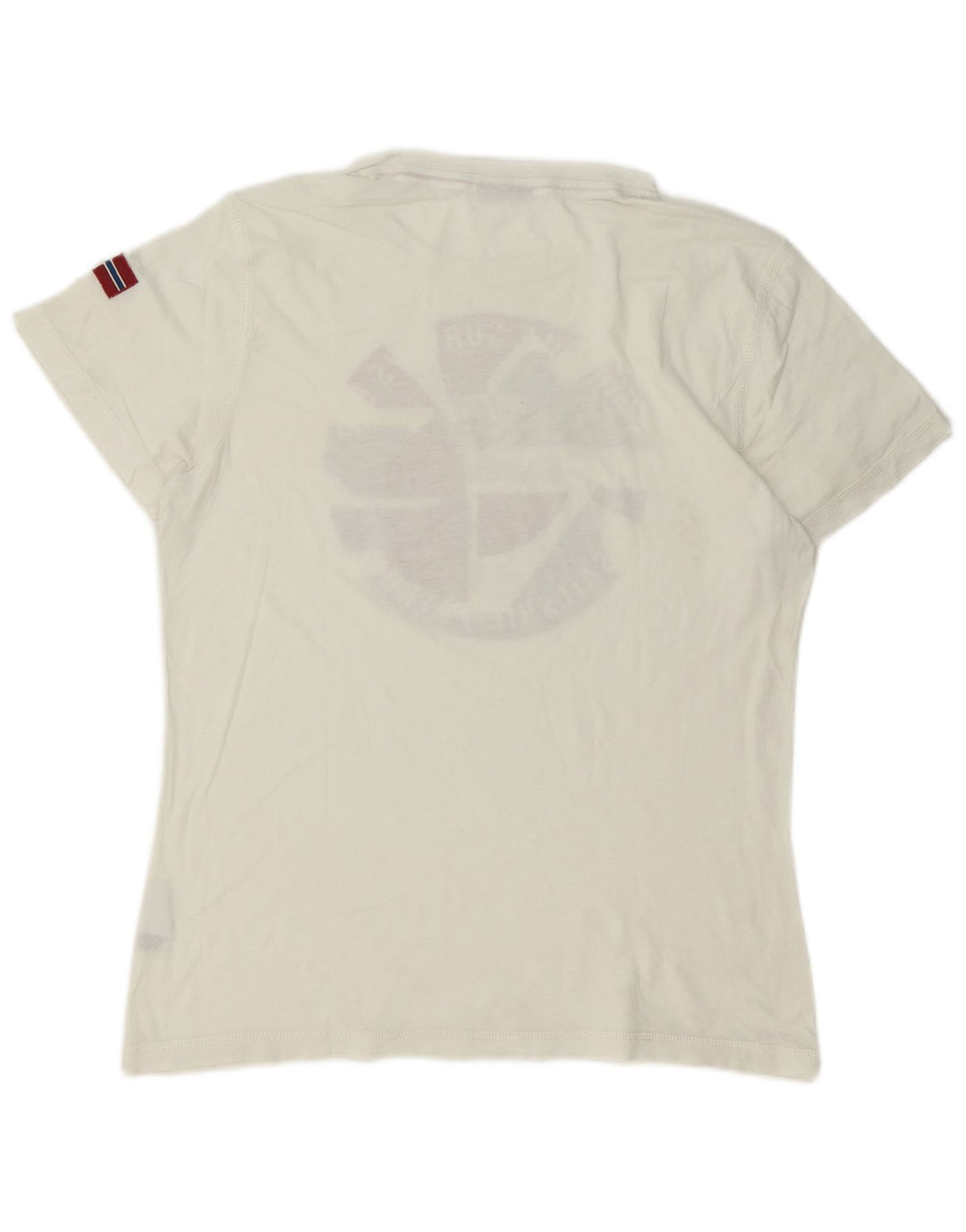 Napapijri Herre grafisk T-shirt Top Medium Hvid Bomuld