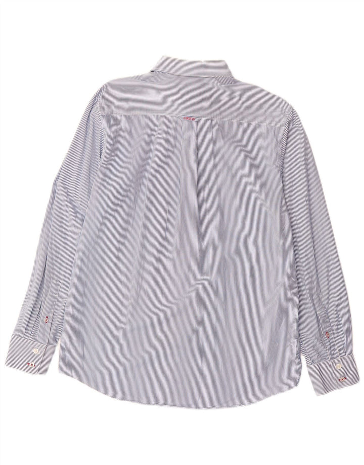 CREW CLOTHING Herre Classic Fit skjorte Stor blå nålestribet bomuld