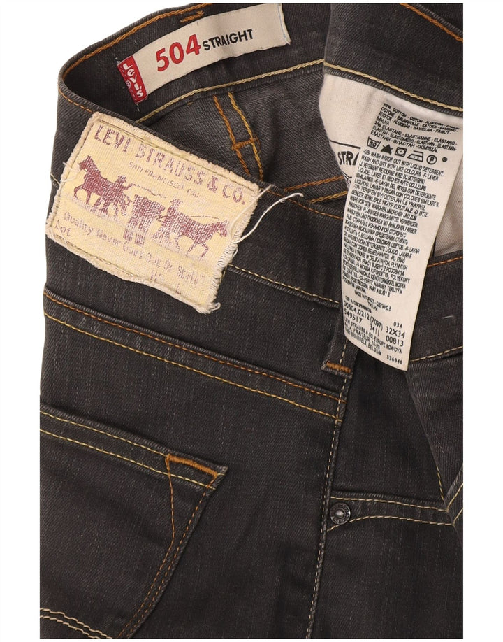 Levi's Herre 504 Straight Jeans W32 L34 Grå Bomuld