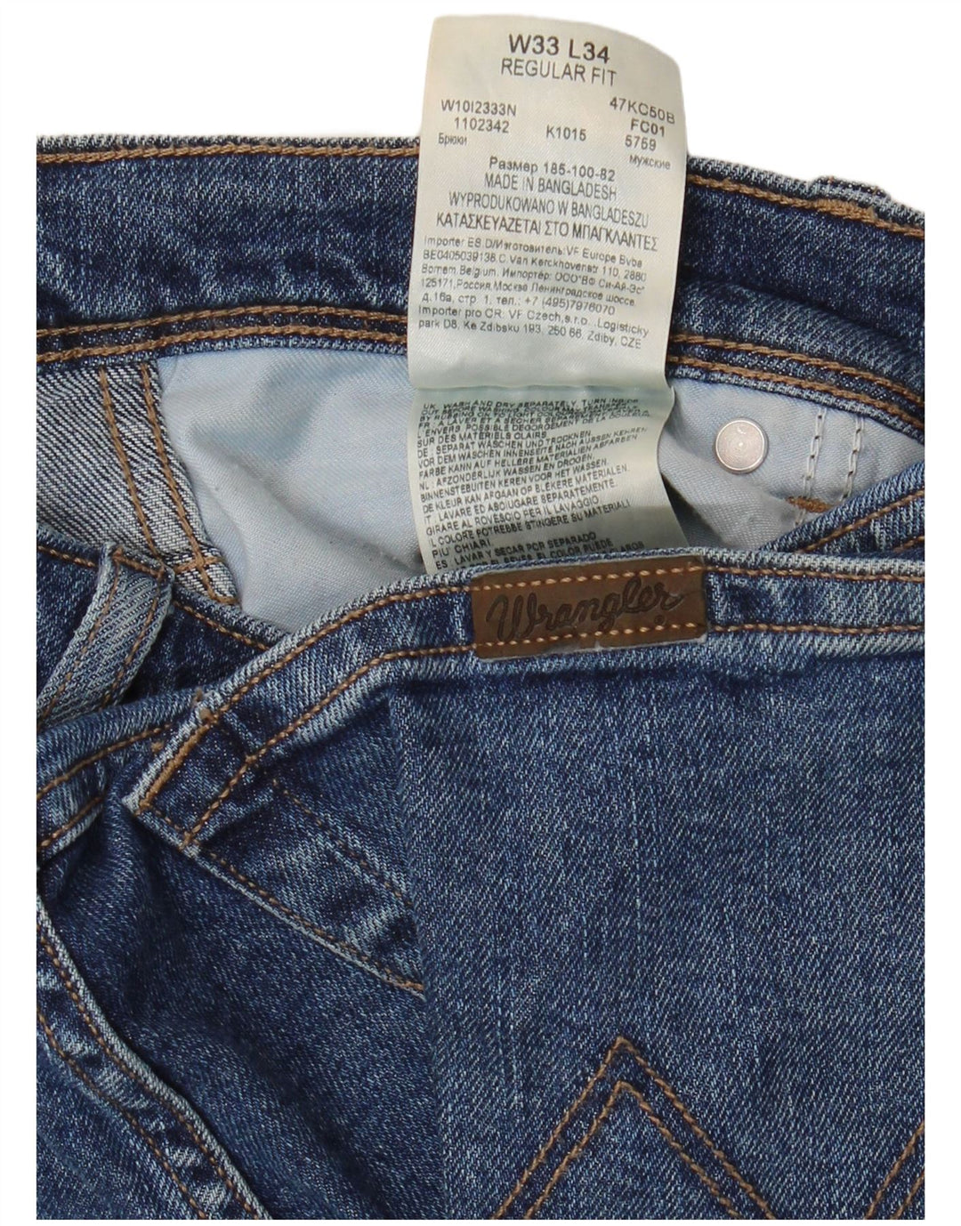 WRANGLER Herre Regular Fit Straight Jeans W33 L34 Blå Bomuld