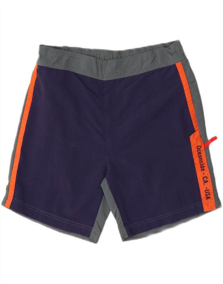 ASICS Grafiske svømmeshorts til mænd store marineblå farveblok nylon