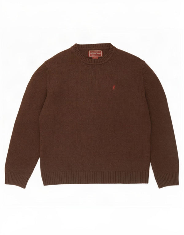 Marlboro Classics Herre Crew Neck Jumper Sweater 2XL Brun Merinould