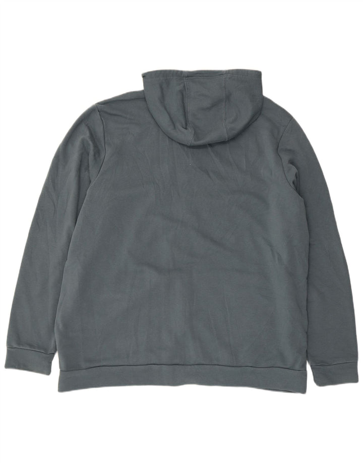 ADIDAS Herre grafisk hættetrøje med lynlås 2XL blå bomuld