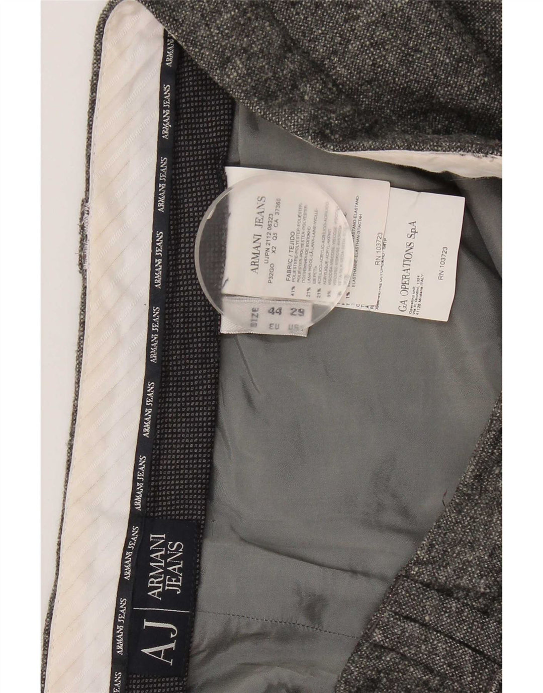 Armani Dame Slim Chino Bukser W29 L29 Grå Polyester