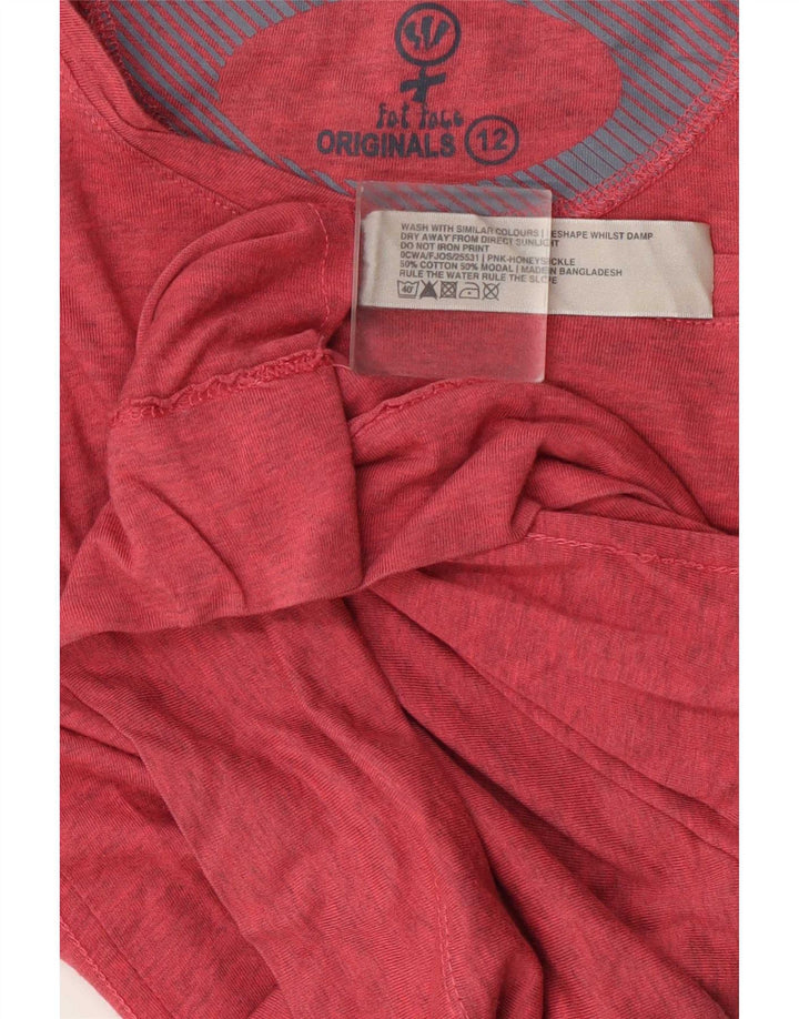 Fat Face Dame Top Langærmet UK 12 Medium Rød Flecked Bomuld