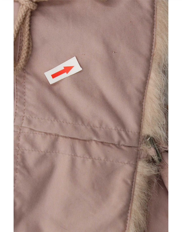Vintage vindjakke med hætte til kvinder UK 26 3XL Pink Polyester