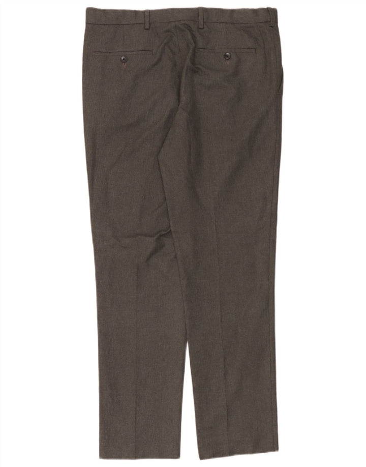 Marks & Spencer Herre Slim Fit Chino Bukser W34 L31 Grå Polyester