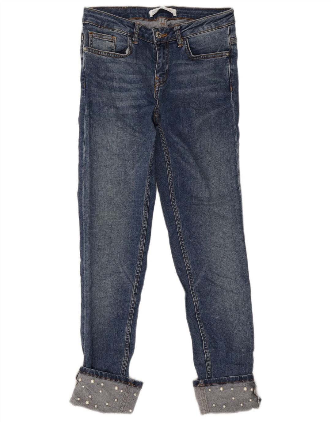 Zara Dame Slim Jeans EU 36 XS W26 L26 Blå