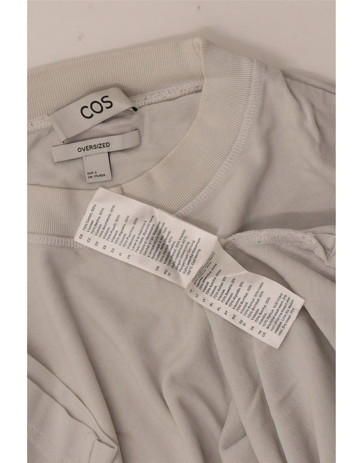 Cos Herre Oversized T-Shirt Top Small Off White Bomuld