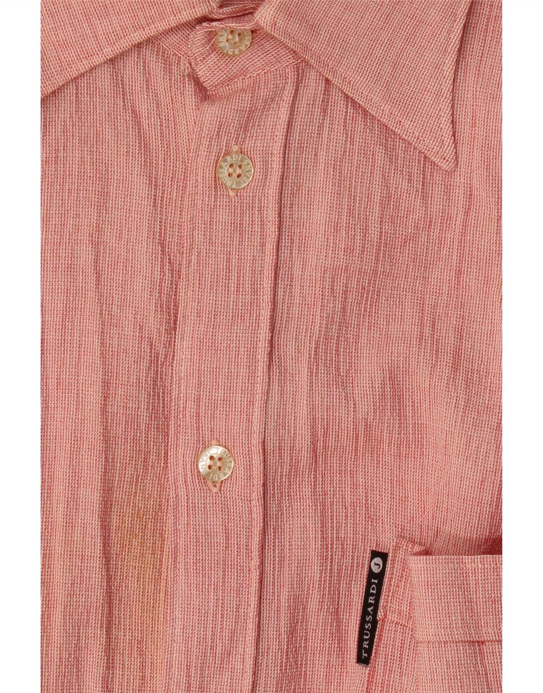 TRUSSARDI JEANS Mens Shirt XL Pink Cotton Vintage Trussardi Jeans and Second-Hand Trussardi Jeans from Messina Hembry 