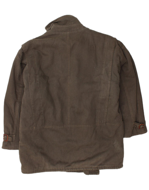 VINTAGE Sherpa-jakke til mænd UK 40 Stor brun bomuld